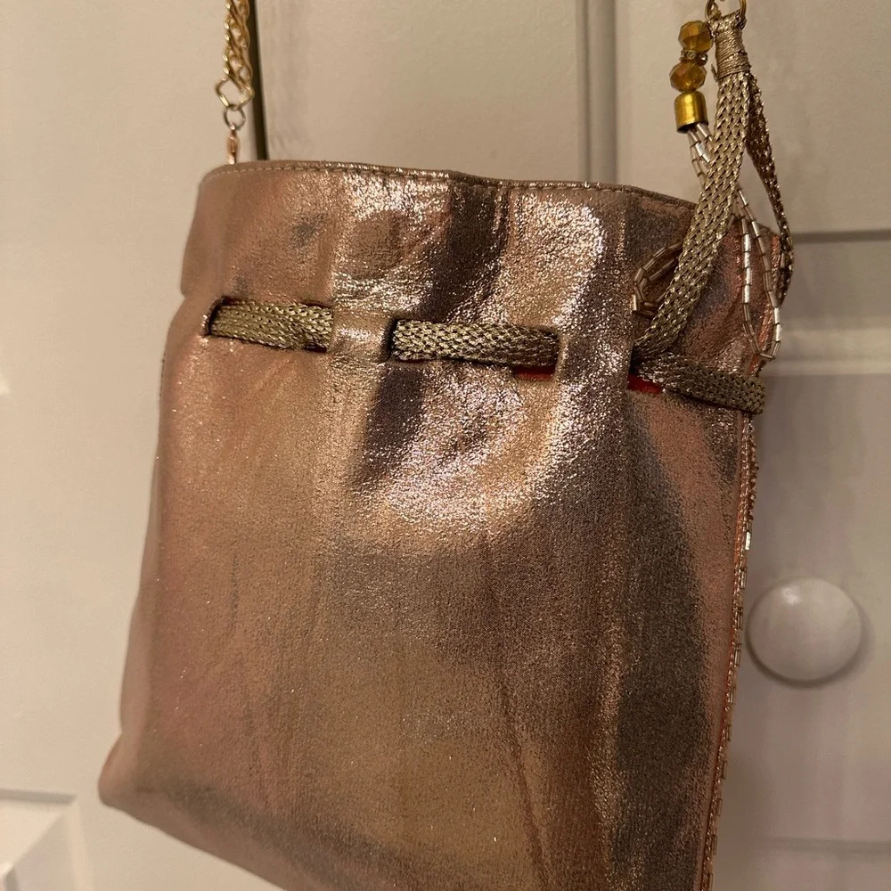 Metallic Zigzag Sequin Shoulder Bag